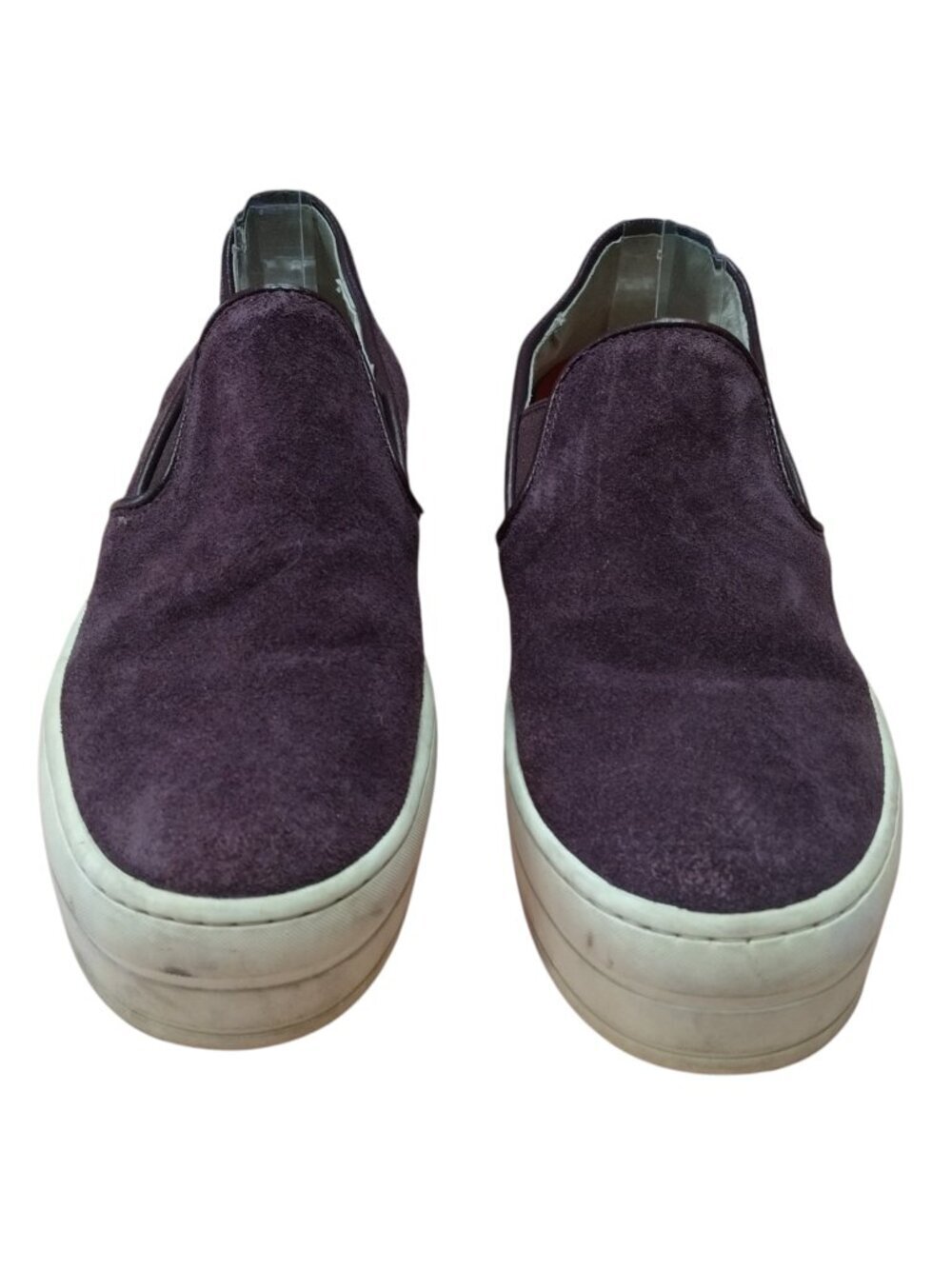 Skechers Street Rise Fit Women's Size 7 Plum Suede Platform Studded Slip On Shoe